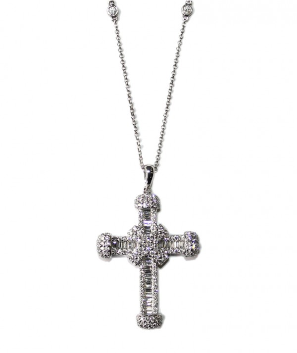 Collier Diamant Baguette Cross