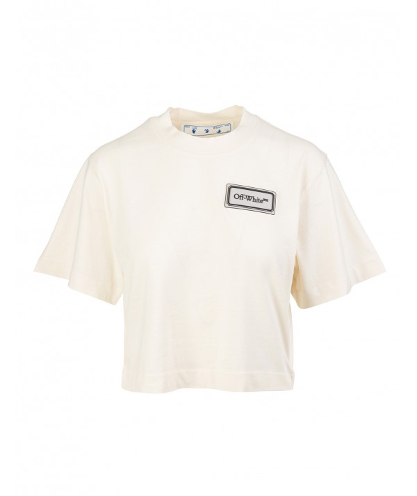 Logo Patch Crop Top Off White