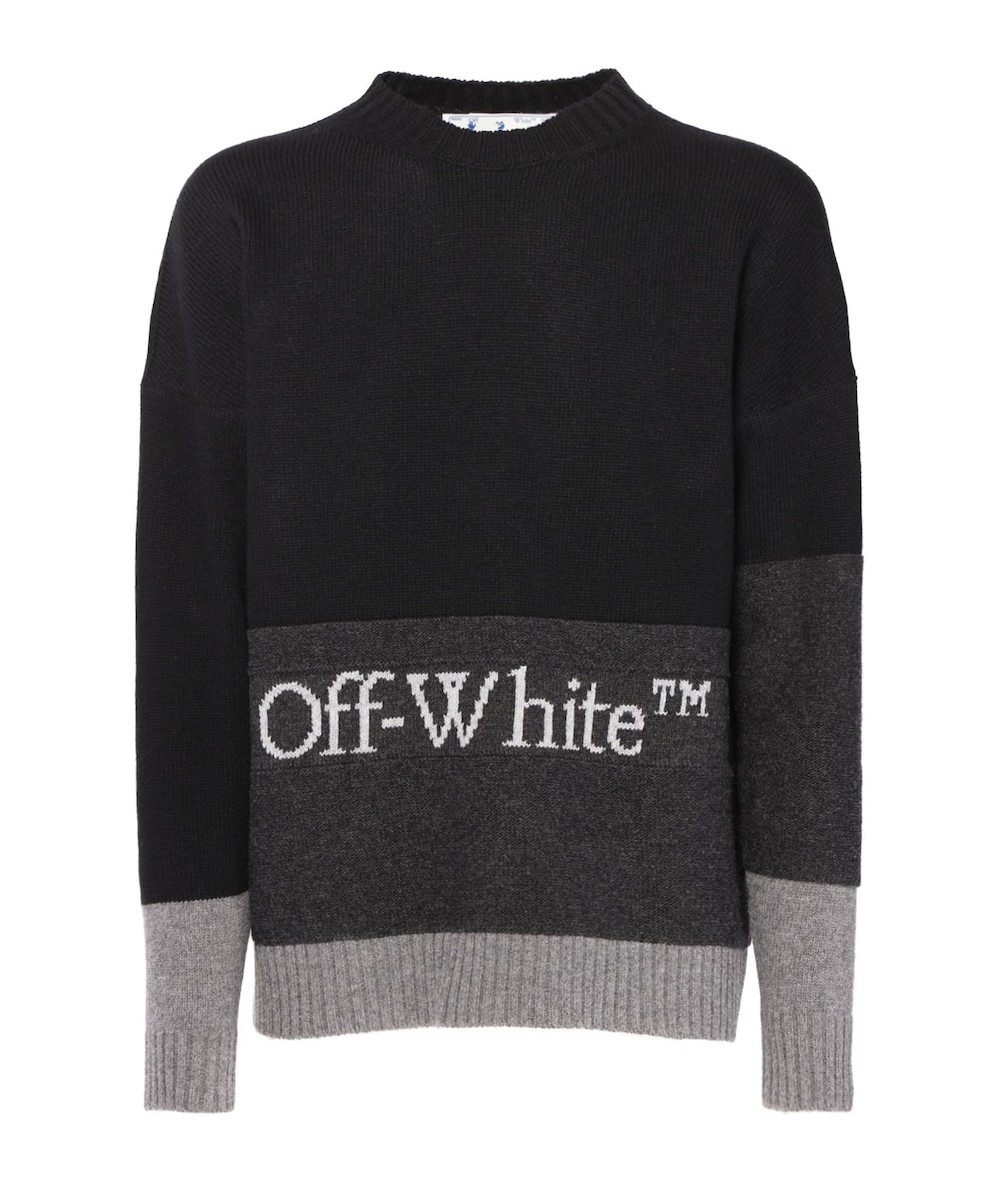 Blocked Wool Sweater Off-White